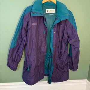 Vintage Columbia Double Whammy Jacket Women’s Large Purple Teal 90s